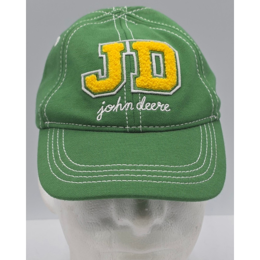 John Deere Baseball Cap Toddler OS Green Chenille Patch Elastic Back Hat